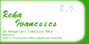 reka ivancsics business card
